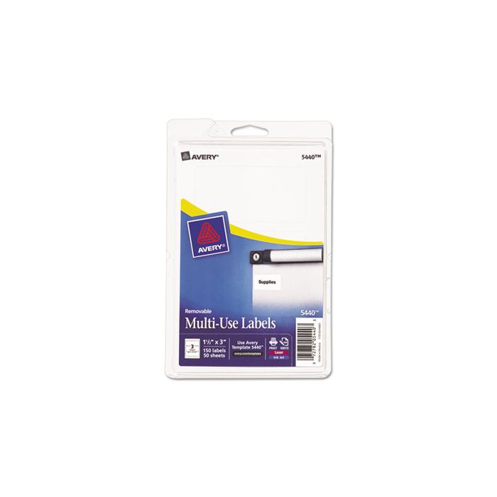 Removable Multi-Use Labels 1.5 x 3 - Inkjet/Laser Print