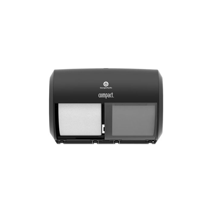 Coreless Compact Compact Coreless Side-by-Side 2-Roll Dispenser Black