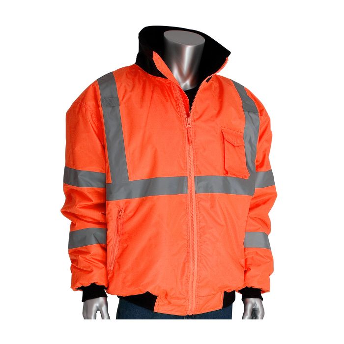 ANSI Class 3 Value Bomber Jacket With Zip-Out Liner - Orange 2XL