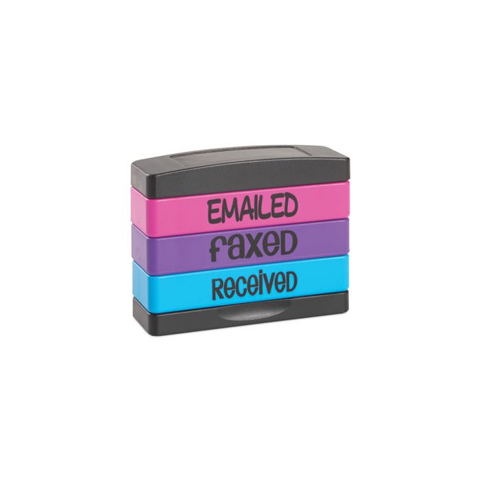 Interlocking Stack Stamp - Emailed, Faxed, Received