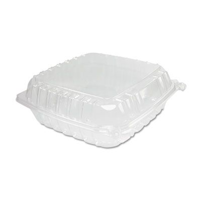 ClearSeal Hinged-Lid Plastic Containers, 9.3 x 8.8 x 3, Clear, Plastic, 100/Bag, 2 Bags/Carton ClearSeal Hinged-Lid Plastic Containers, 9.3 x 8.8 x 3, Clear, Plastic, 100/Bag, 2 Bags/Carton