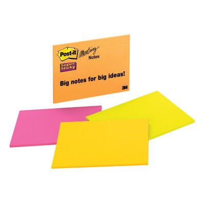 Post-it Super Sticky Large Notes, 6 x 4 in, Rio De Janeiro Colors, Pad of 45 Sheets, Pack of 8