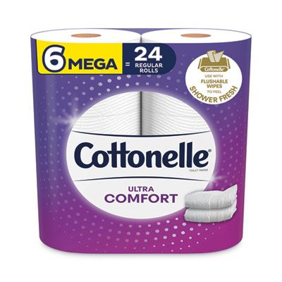 Ultra ComfortCare Toilet Paper, Soft Tissue, Mega Rolls, Septic Safe, 2-Ply, White, 284/Roll, 6 Rolls/Pack, 36 Rolls/Carton Ultra ComfortCare Toilet Paper, Soft Tissue, Mega Rolls, Septic Safe, 2-Ply, White, 284/Roll, 6 Rolls/Pack, 36 Rolls/Carton