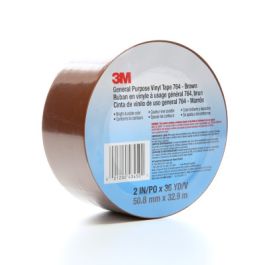 3M™ General Purpose Vinyl Tape 764, Brown, 2 in x 36 yd, 5 mil, 24 Roll/Case, Individually Wraped Conveniently Packaged
