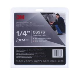 3M™ Automotive Attachment Tape 06376, Gray, 0.76 mm, 1/4 in x 20 yd, 12 Roll/Case
