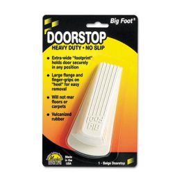Big Foot Doorstop, No Slip Rubber Wedge, 2.25w x 4.75d x 1.25h, Beige