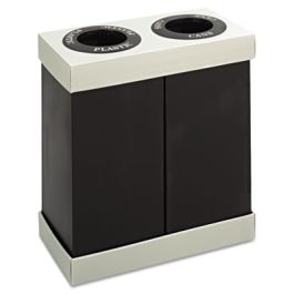 At-Your-Disposal Recycling Center, Two 56 gal Bins, Polyethylene, Black