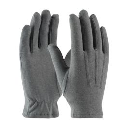 100% Cotton Dress Glove with Raised Stitching on Back - Open Cuff, Gray, MENS 130-100GM