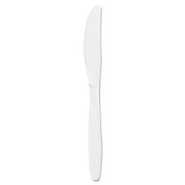 Guildware Extra Heavyweight Plastic Cutlery, Knives, White, 100/Box