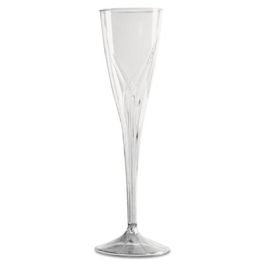 Classicware One-Piece Champagne Flutes, 5 oz, Clear, Plastic, 10/Pack, 10 Packs/Carton