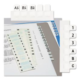 Legal Index Tabs, Preprinted Alpha: A to Z, 1/12-Cut, White, 0.44" Wide, 104/Pack