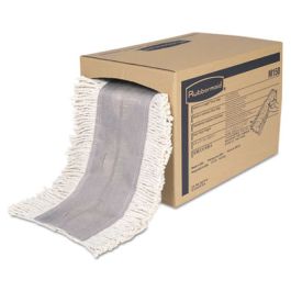 Cut To Length Dust Mops, Cotton, White, Cut-End, 5 x 40 Ft, 1 Box