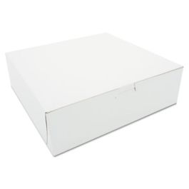 White One-Piece Non-Window Bakery Boxes, 10 x 10 x 3, White, Paper, 200/Carton