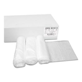High Density Can Liners, 30 gal, 10 microns, 30" x 36", Natural, 25 Bags/Roll, 20 Rolls/Carton