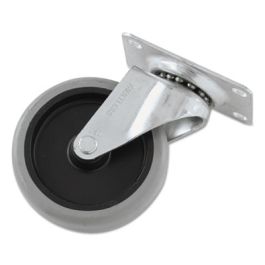 Non-Marking Plate Casters, Swivel Mount Plate, 4" Wheel, Black/Gray