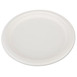 ChampWare Heavyweight Bagasse Dinnerware, Plate, 10" dia, White, 500/Carton