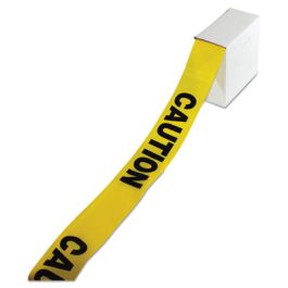 Site Safety Barrier Tape, "Caution" Text, 3" x 1,000 ft, Yellow/Black