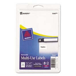 Removable Multi-Use Labels, Inkjet/Laser Printers, 1.5 x 3, White, 3 ...