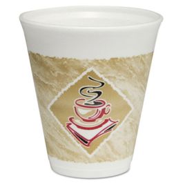 Cafe G Foam Hot/Cold Cups, 12 oz, Brown/Red/White, 1,000/Carton