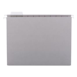 Colored Hanging File Folders with 1/5 Cut Tabs, Letter Size, 1/5-Cut Tabs, Gray, 25/Box
