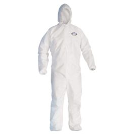 A30 Elastic Back and Cuff Hooded Coveralls, Large, White, 25/Carton