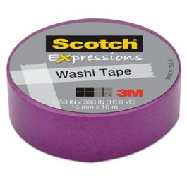 Expressions Washi Tape, 1.25" Core, 0.59" x 32.75 ft, Purple