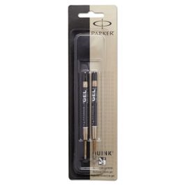 Refill for Parker Retractable Gel Ink Roller Ball Pens, Medium Conical Tip, Black Ink, 2/Pack