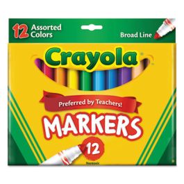 Non-Washable Marker, Broad Bullet Tip, Assorted Classic Colors, Dozen
