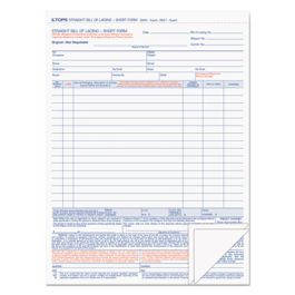 Bill of Lading, Three-Part Carbonless, 8.5 x 11, 50 Forms Total