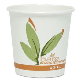Bare Eco-Forward Recycled Content PCF Paper Hot Cups, 10 oz, Green/White/Beige, 1,000/Carton