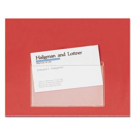 HOLD IT Poly Business Card Pocket, Top Load, 3.75 x 2.38, Clear, 10/Pack