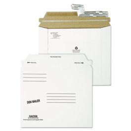 Economy Disk/CD Mailer for CDs/DVDs, Square Flap, Redi-Strip Adhesive Closure, 7.5 x 6.06, White, 100/Carton