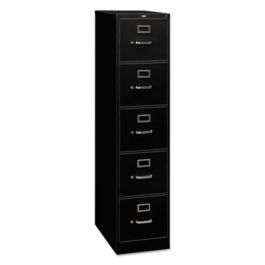 310 Series Vertical File, 5 Legal-Size File Drawers, Black, 18.25" x 26.5" x 60"