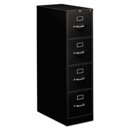310 Series Vertical File, 4 Letter-Size File Drawers, Black, 15" x 26.5" x 52"