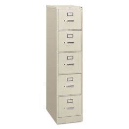 310 Series Vertical File, 5 Letter-Size File Drawers, Light Gray, 15" x 26.5" x 60"