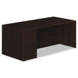 10700 Series Single Pedestal Desk with Full-Height Pedestal on Left, 72" x 36" x 29.5", Mahogany