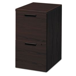 10500 Series Mobile Pedestal File, Left or Right, 2 Legal/Letter-Size File Drawers, Mahogany, 15.75" x 22.75" x 28"