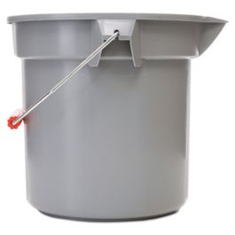 14 Quart Round Utility Bucket, Plastic, Gray, 12" dia