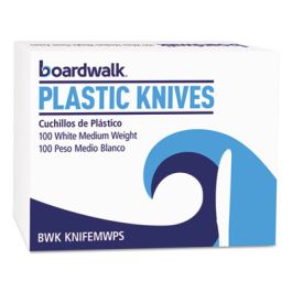 Mediumweight Polystyrene Cutlery, Knife, White, 100/Box