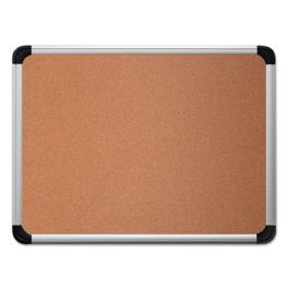 Cork Board with Aluminum Frame, 36 x 24, Natural, Silver Frame