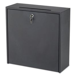 Wall-Mountable Interoffice Mailbox, 18 x 7 x 18, Black