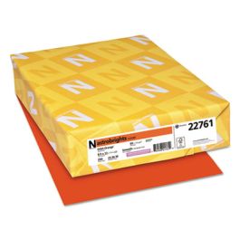 Color Cardstock, 65 lb Cover Weight, 8.5 x 11, Orbit Orange, 250/Pack