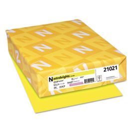 Color Cardstock, 65 lb Cover Weight, 8.5 x 11, Lift-Off Lemon, 250/Pack