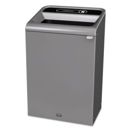 Configure Indoor Recycling Waste Receptacle, 33 gal, Metal, Gray