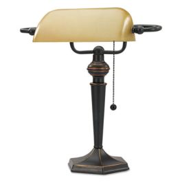 Traditional Banker's Lamp, 10w x 13.38d x 16h, Antique Bronze