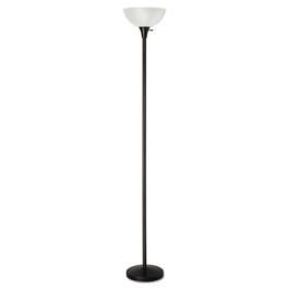 Floor Lamp, 71" High, Translucent Plastic Shade, 11.25w x 11.25d x 71h, Matte Black