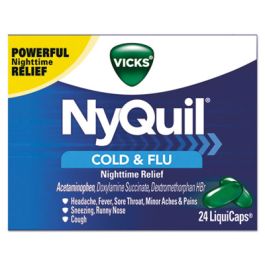 NyQuil Cold and Flu Nighttime LiquiCaps, 24/Box, 24 Boxes/Carton