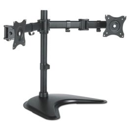 Dual Monitor Articulating Desktop Stand, For 13" to 27" Monitors, 32" x 13" x 17.5", Black, Supports 18 lb