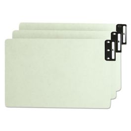 100% Recycled End Tab Pressboard Guides with Metal Tabs, 1/3-Cut End Tab, A to Z, 8.5 x 14, Green, 25/Set