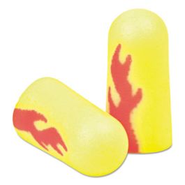E-A-Rsoft Blasts Earplugs, Cordless, Foam, Yellow Neon/Red Flame, 200 Pairs/Box